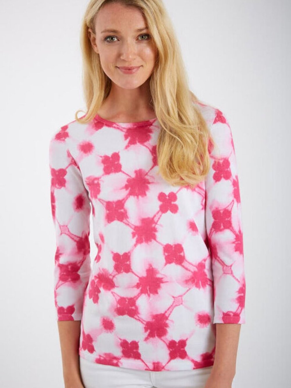 Pima Cotton Crew Ink-blot Print